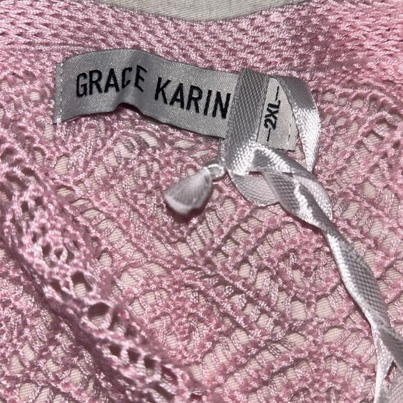 Grace Karin Open front Pink cardigan sweater 2XL - Picture 8 of 11